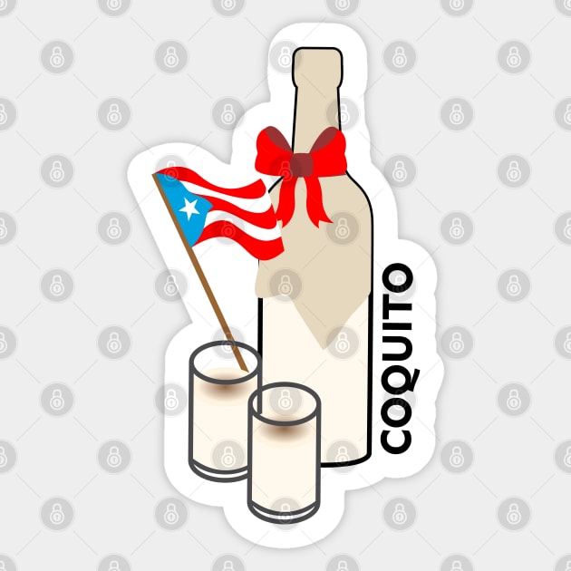 Coquito Puerto Rico Drink Cocktail Boricua Food Sticker by bydarling